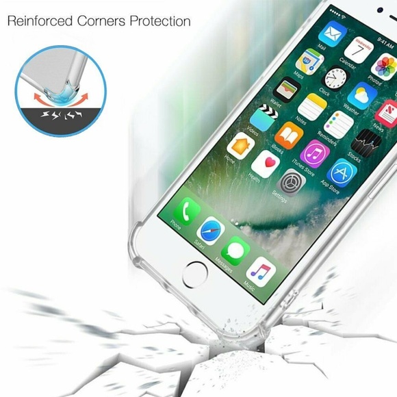 NEW iPhone 7/8 Plus Case Clear TPU Shockproof Slim Sunset FREE Screen Protector - Picture 4 of 5